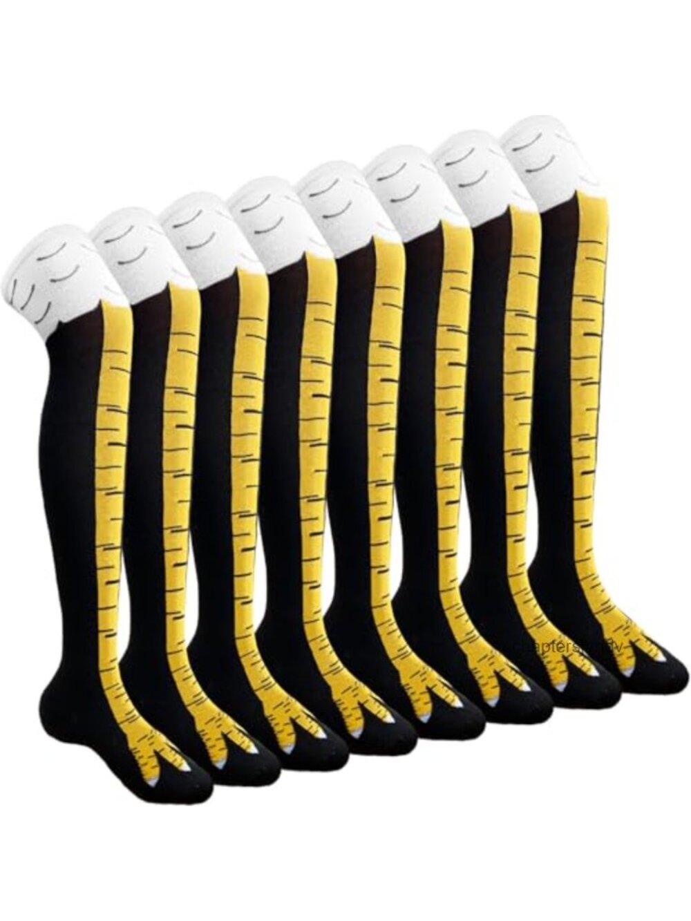Funny Chicken Legs Knee-High Novelty Socks 4 Pair Cotton Animal Feet